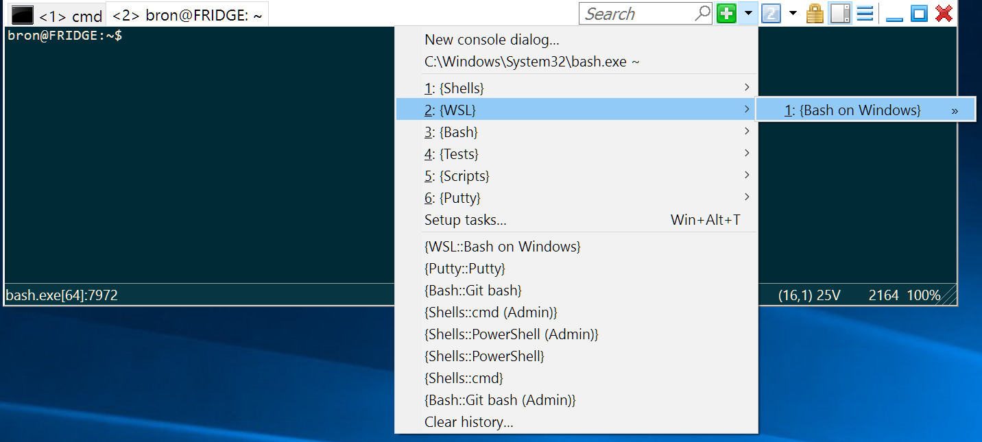 Running Bash on Windows in ConEmu